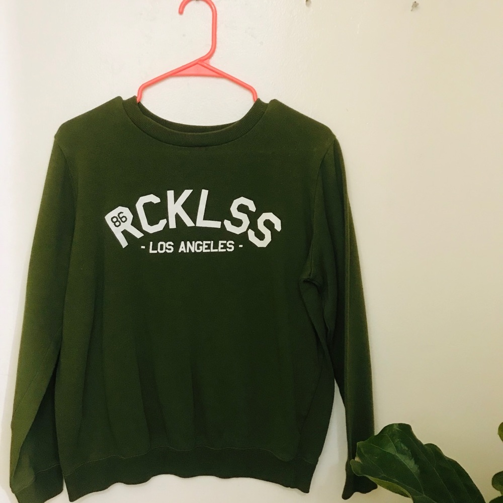 Young&Reckless army green sweater
